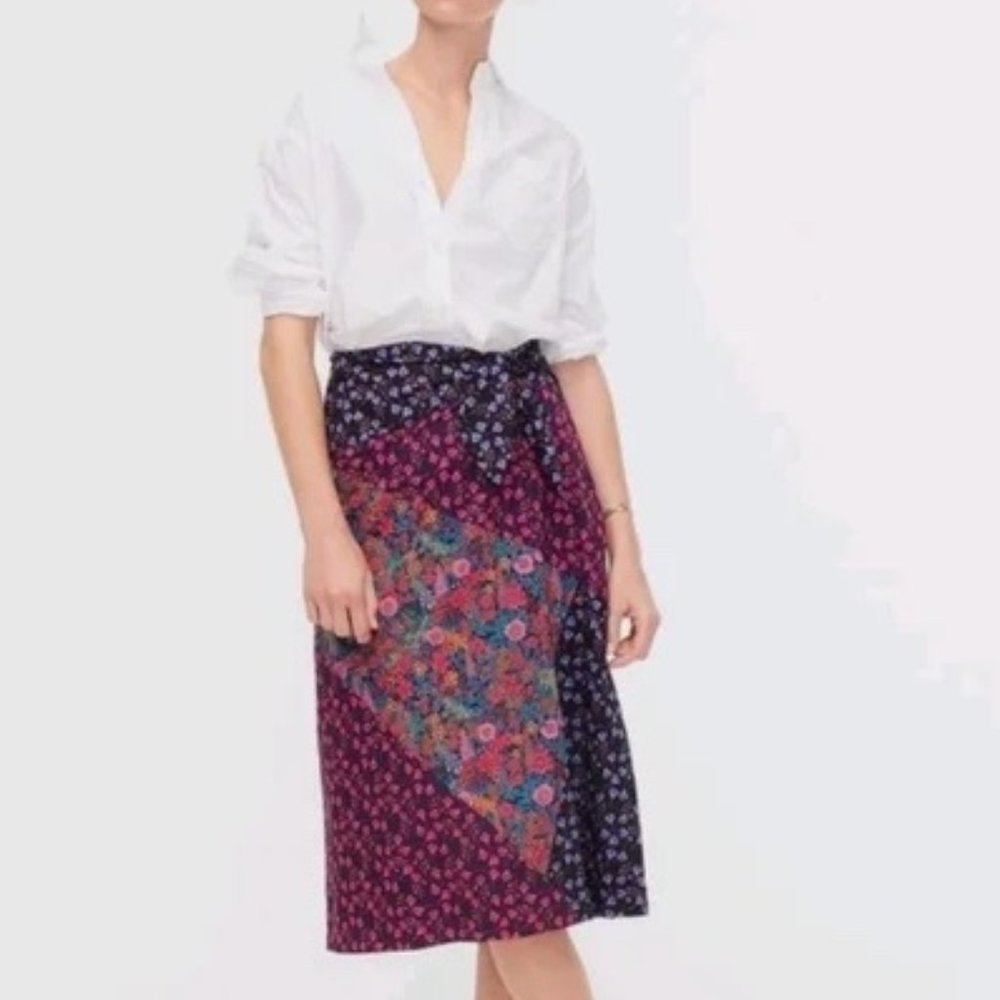 J.Crew x Liberty Tie Waist Floral Midi Skirt